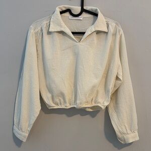 Zara Cream Textured Kids Blouse